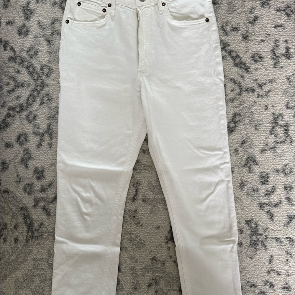 Agolde White Straight Leg Jeans